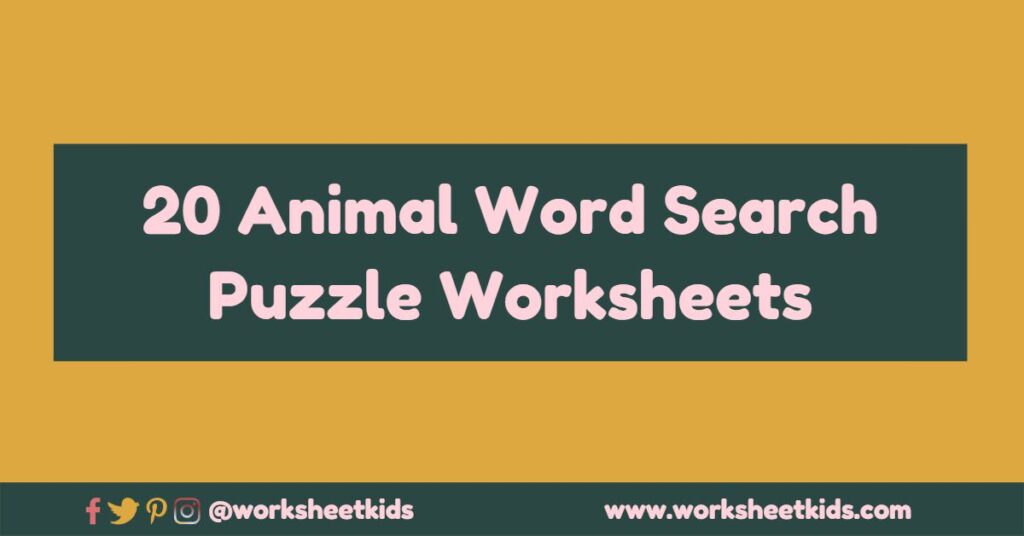 word search animals puzzle
