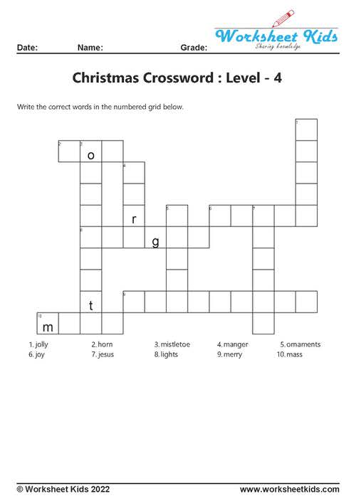 crossword puzzles printable christmas