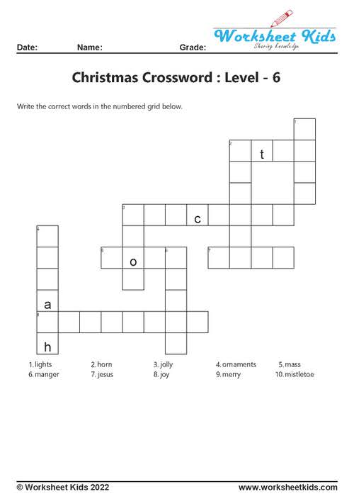 free printable christmas crossword puzzles