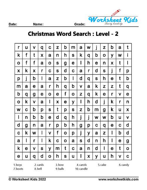 free printable christmas word search