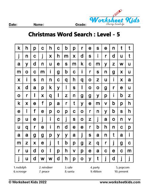 printable christmas word search pdf