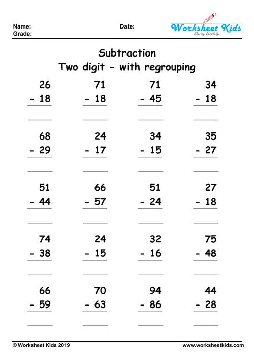 2-digit-subtraction-with-regrouping-worksheets-grade-2-3-free-printable