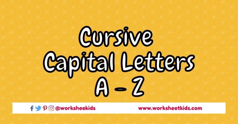 Cursive capital letters A - Z handwriting worksheets