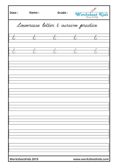 Lowercase Small letter t cursive writing
