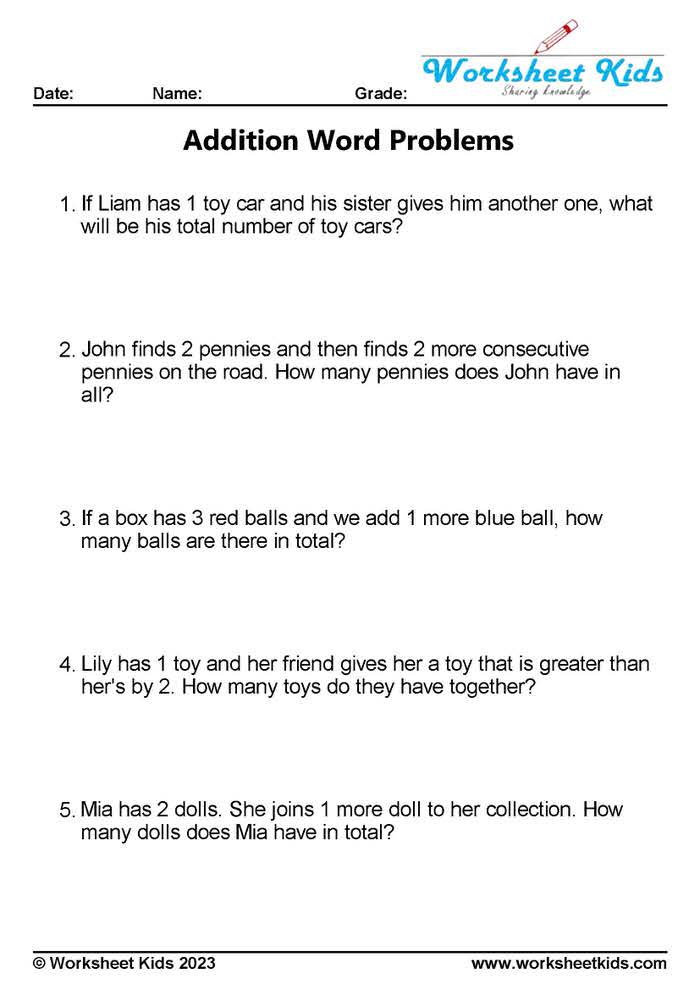 addition word problems year 2