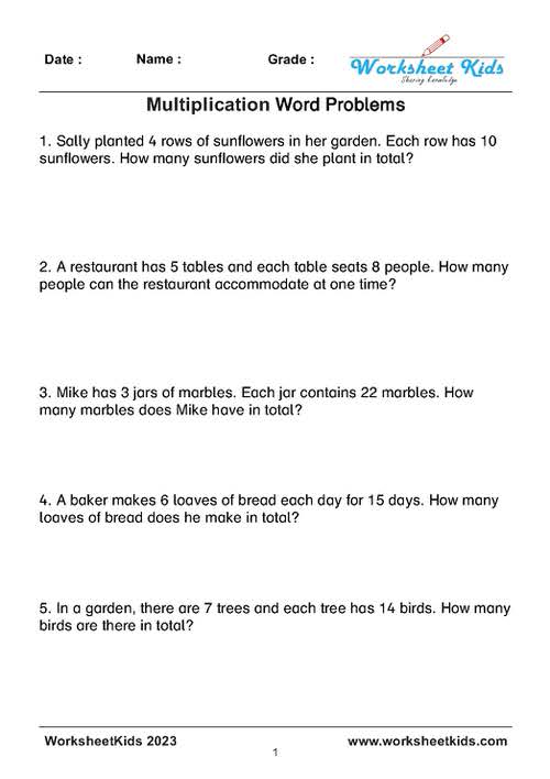 multiplication word problems