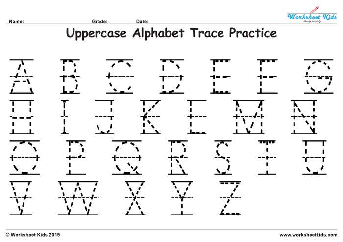 uppercase Alphabet Tracing Flashcards for Kindergarten Kids
