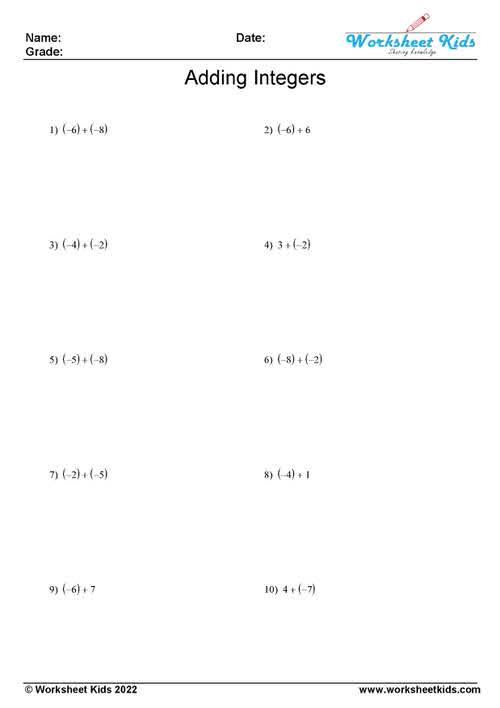 Adding integers with two numbers