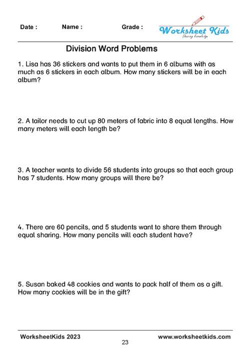 partitive division word problems